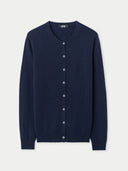 Women’s Cashmere Crew-Neck Cardigan | GOBI US #color_navy