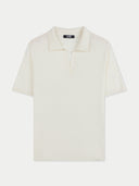 Women's Silk Cashmere Polo Shirt Whisper White - Gobi Cashmere #color_whisper-white