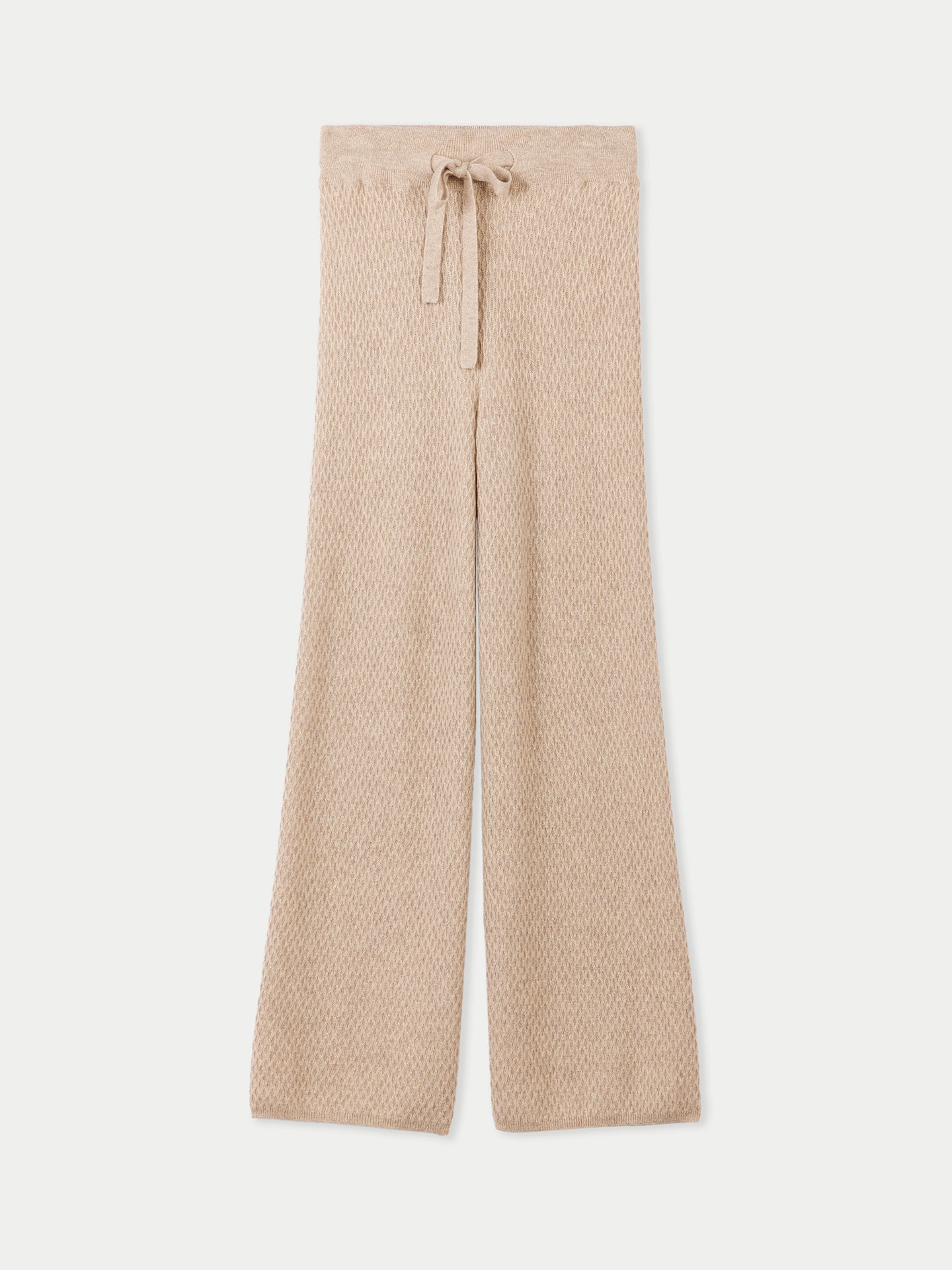 Organic Color Textured Knit Cashmere Pants