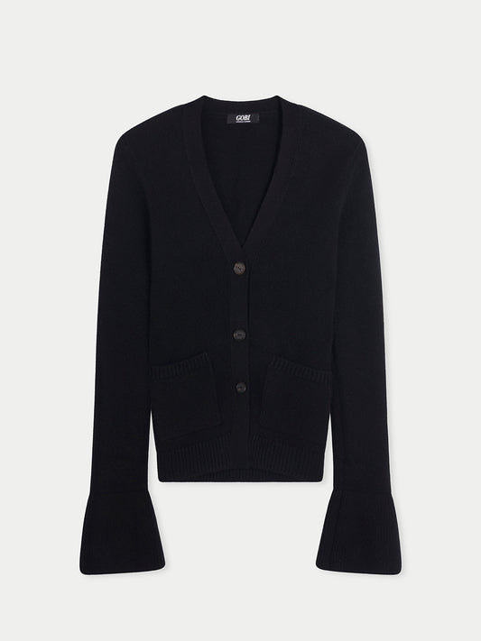 Buttoned Cashmere V-Neck Cardigan