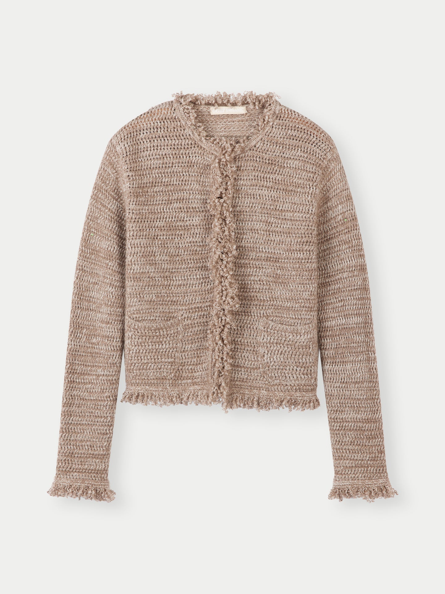 Women's Cashmere Cardigan with Frayed Edges