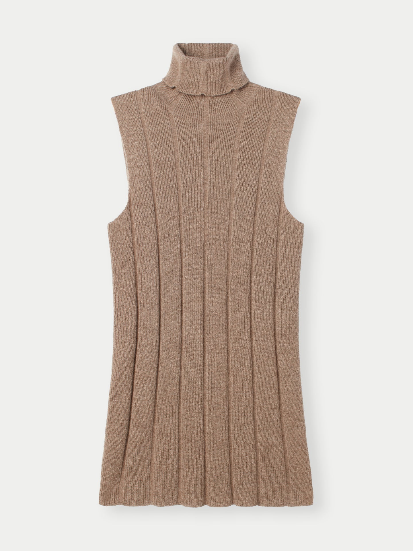 Women's Organic T-Neck Cashmere Top Taupe - Gobi Cashmere