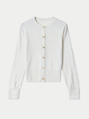 Cashmere Silk Buttoned Cardigan Whisper White - Gobi Cashmere #color_whisper-white