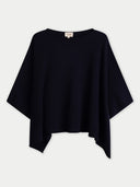 navy poncho on a white background #color_navy-blazer