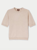 Beige short-sleeve sweater on a white background #color_beige