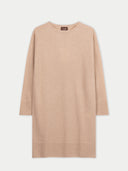 Organic Color C-Neck Knit Dress Beige - Gobi Cashmere #color_beige