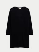 C-Neck Knit Dress Black - Gobi Cashmere #color_black
