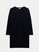 C-Neck Knit Dress Navy Blazer - Gobi Cashmere #color_navy-blazer