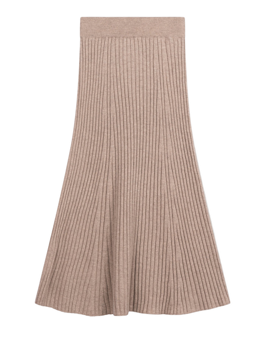 Organic Color Cashmere Calf-Length Knit Skirt Warm Grey - Gobi Cashmere amazonimage