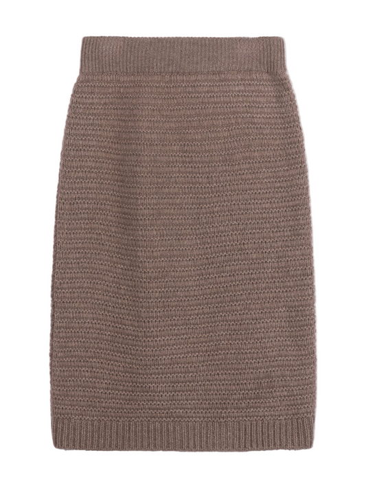 Organic Color Cashmere Sheath Skirt Taupe - Gobi Cashmere