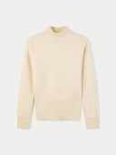 High-Neck Knitted Sweater Off White - Gobi Cashmere #color_off-white