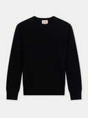 Timeless Cashmere Crewneck Sweater Black - Gobi Cashmere #color_black