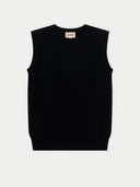 Black sleeveless sweater on a light gray background #color_black