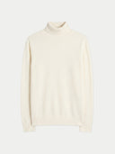 Cream-colored turtleneck sweater on a light gray background #color_white