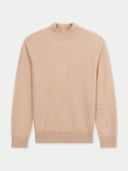 Beige mock neck sweater on a light gray background #color_beige