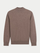 brown mock neck sweater on a gray background #color_taupe
