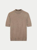 Brown turtleneck short-sleeve sweater on a white background #color_timber-wolf