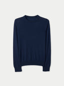 Women C-Neck Cashmere Sweater Mood Indigo - Gobi Cashmere #color_mood-indigo