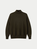 Dark green turtleneck sweater on a light gray background #color_capulet-olive