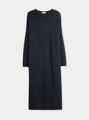 Long Cashmere Sweater Dress Black - Gobi Cashmere #color_black