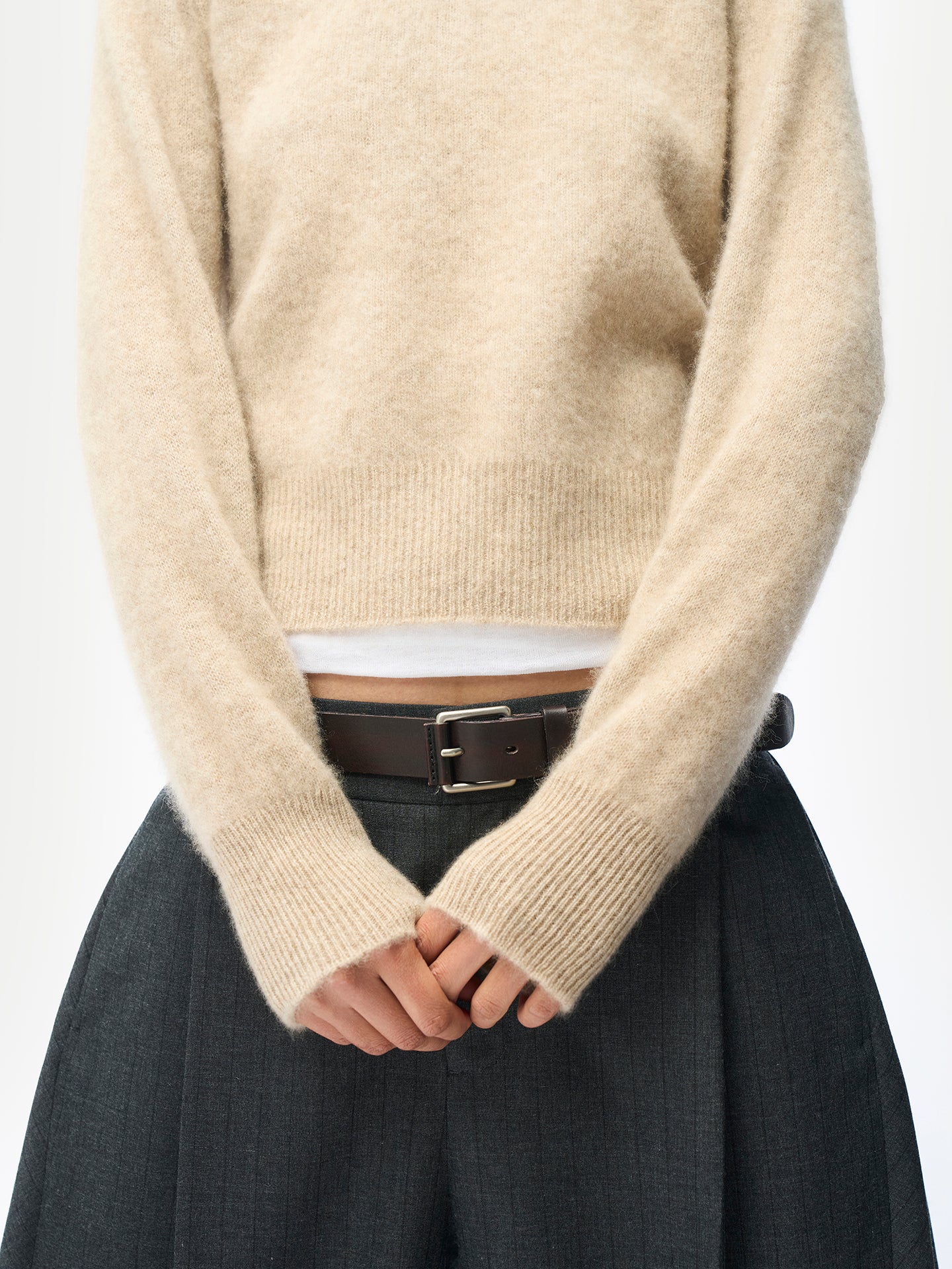 Organic Color Dual-Collar Cashmere Sweater