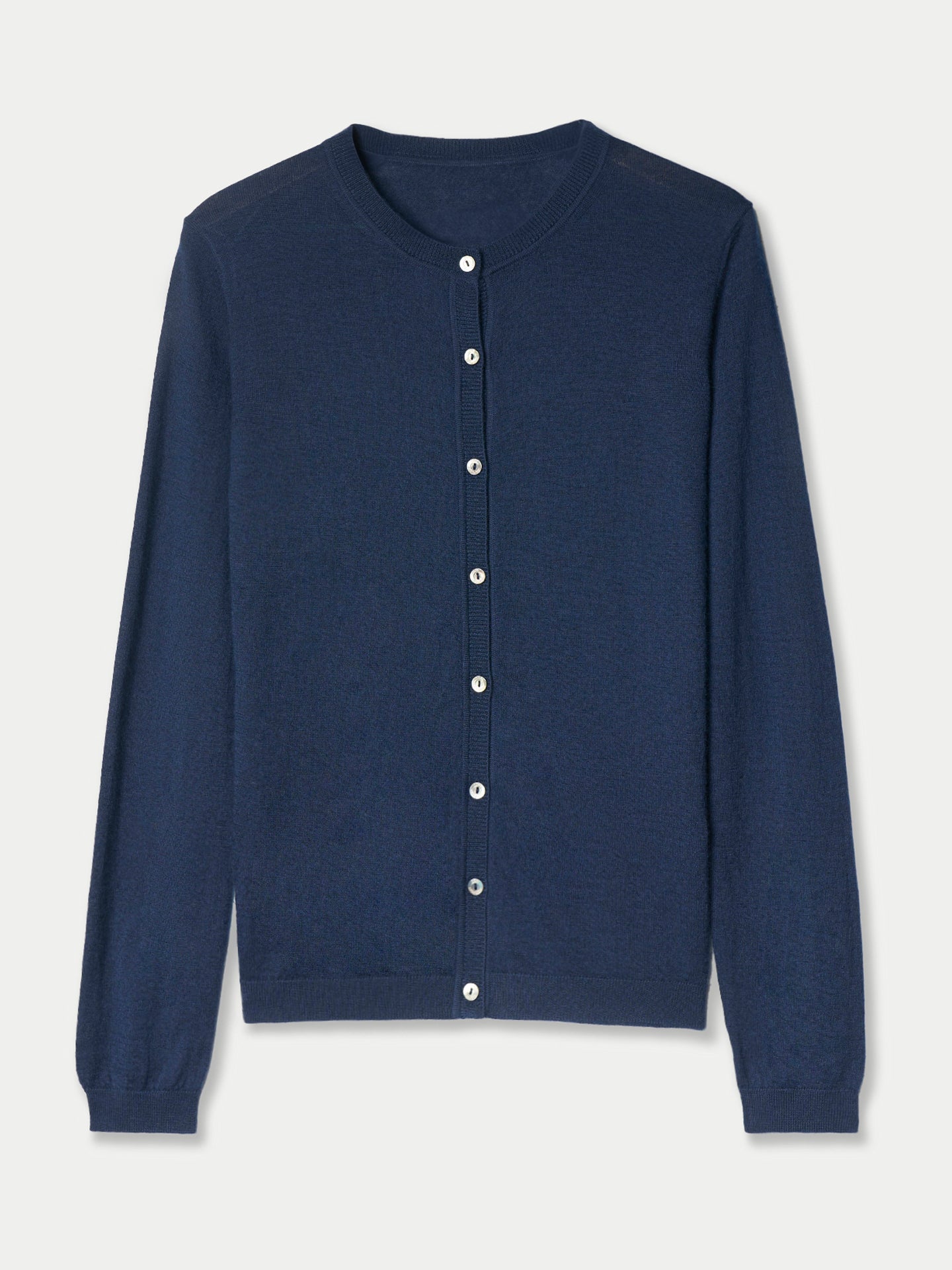 Cashmere-Silk Crew Neck Cardigan