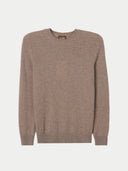 taupe colored crew neck sweater on a light gray background #color_taupe