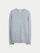 flat lay of a gray crew neck sweater #color_vapor-blue