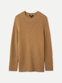 A beige cashmere sweater with side zippers displayed on a plain background. #color_almond