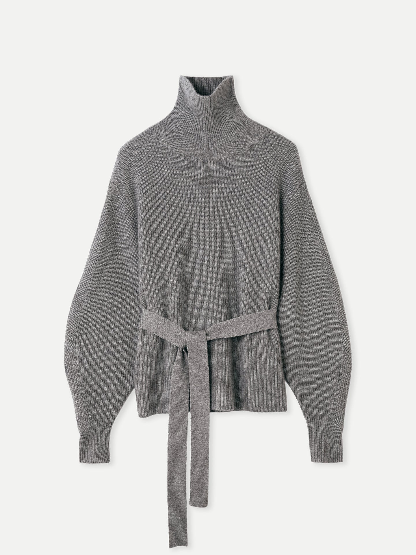 Belted Cashmere Turtleneck