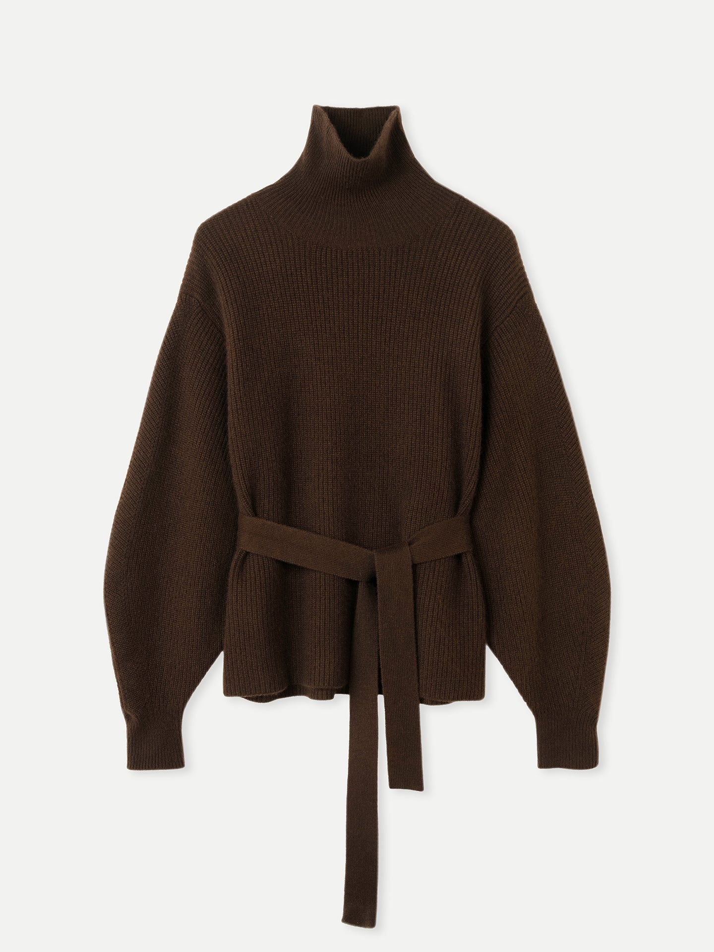 Belted Cashmere Turtleneck