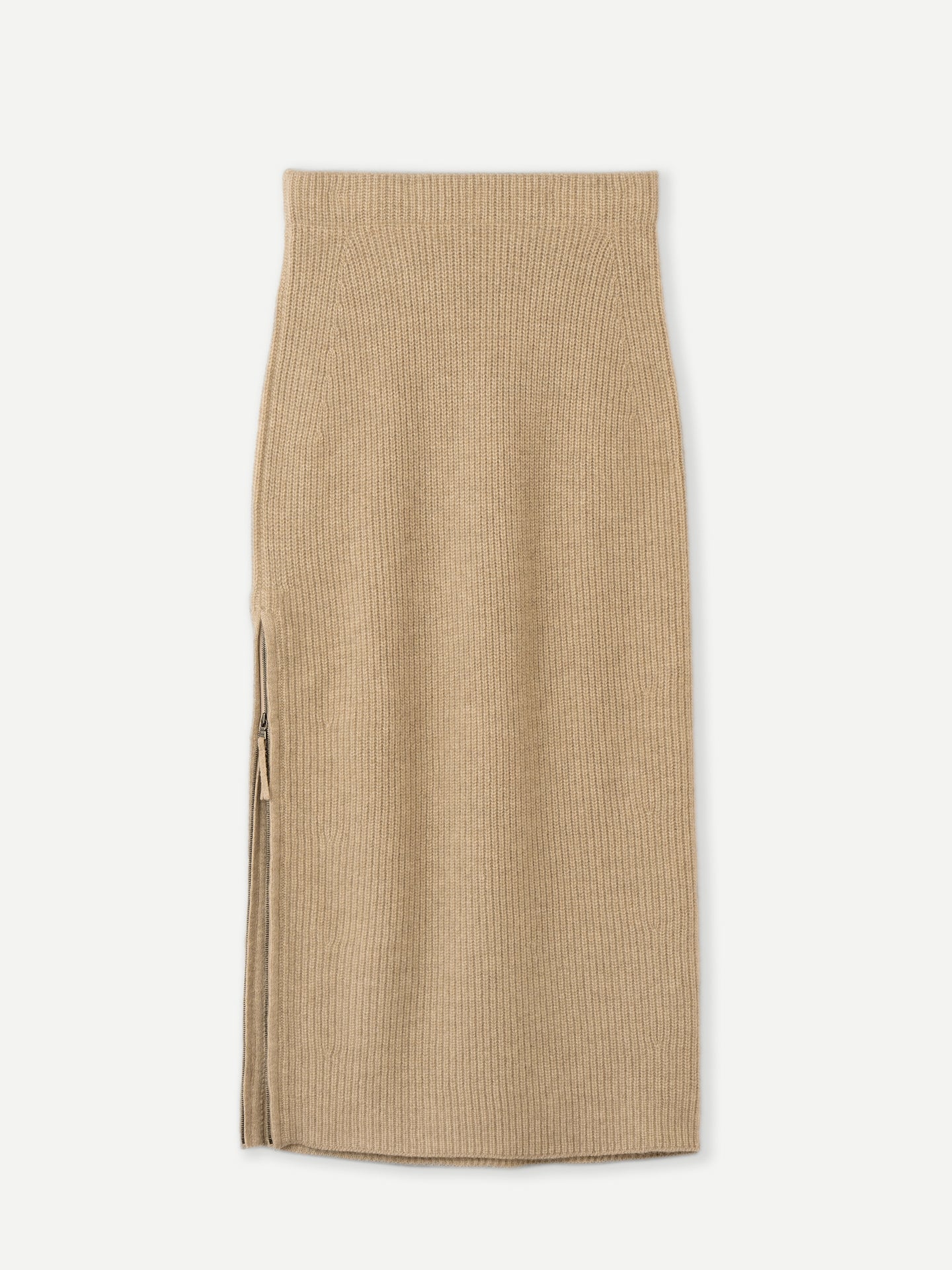 Organic Color Cashmere Skirt with Zip