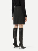 back view of a dark gray mini skirt #color_charcoal