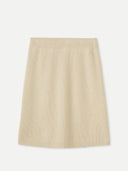 A beige mini skirt with a ribbed texture. #color_off-white