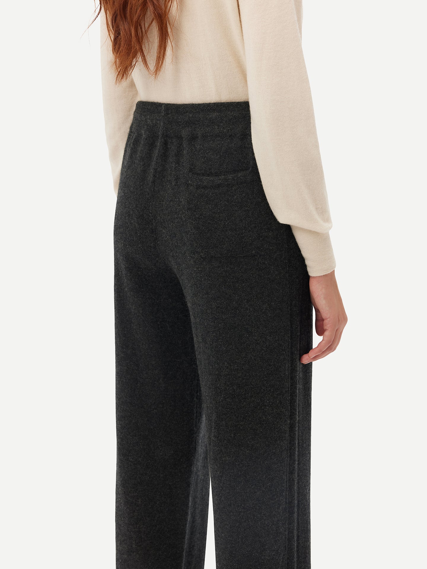 Cashmere Straight Leg Jogger With Contrast Side