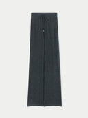 A pair of charcoal gray cashmere straight-leg joggers with contrast side detailing. #color_charcoal
