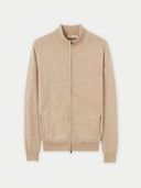 Women's Pure Cashmere Full-Zip Cardigan | Gobi Cashmere #color_warm-grey