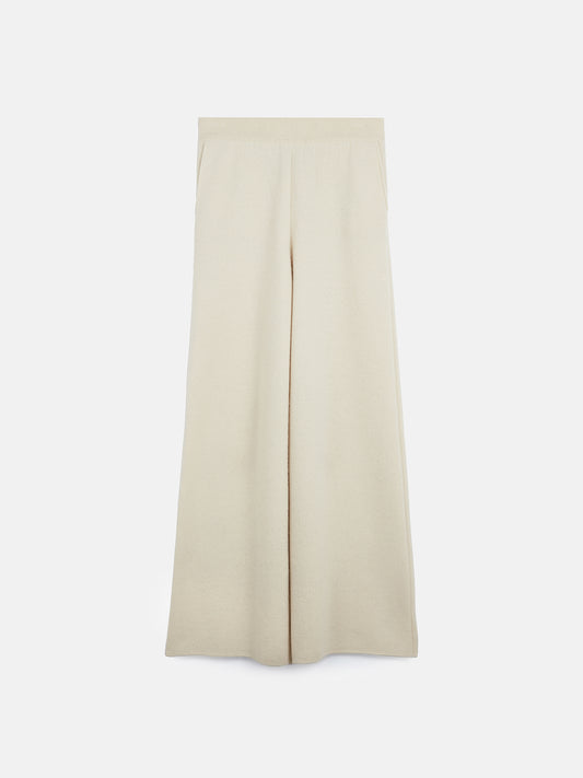 Women's Cashmere Wide-Leg Pants Off White - Gobi Cashmere