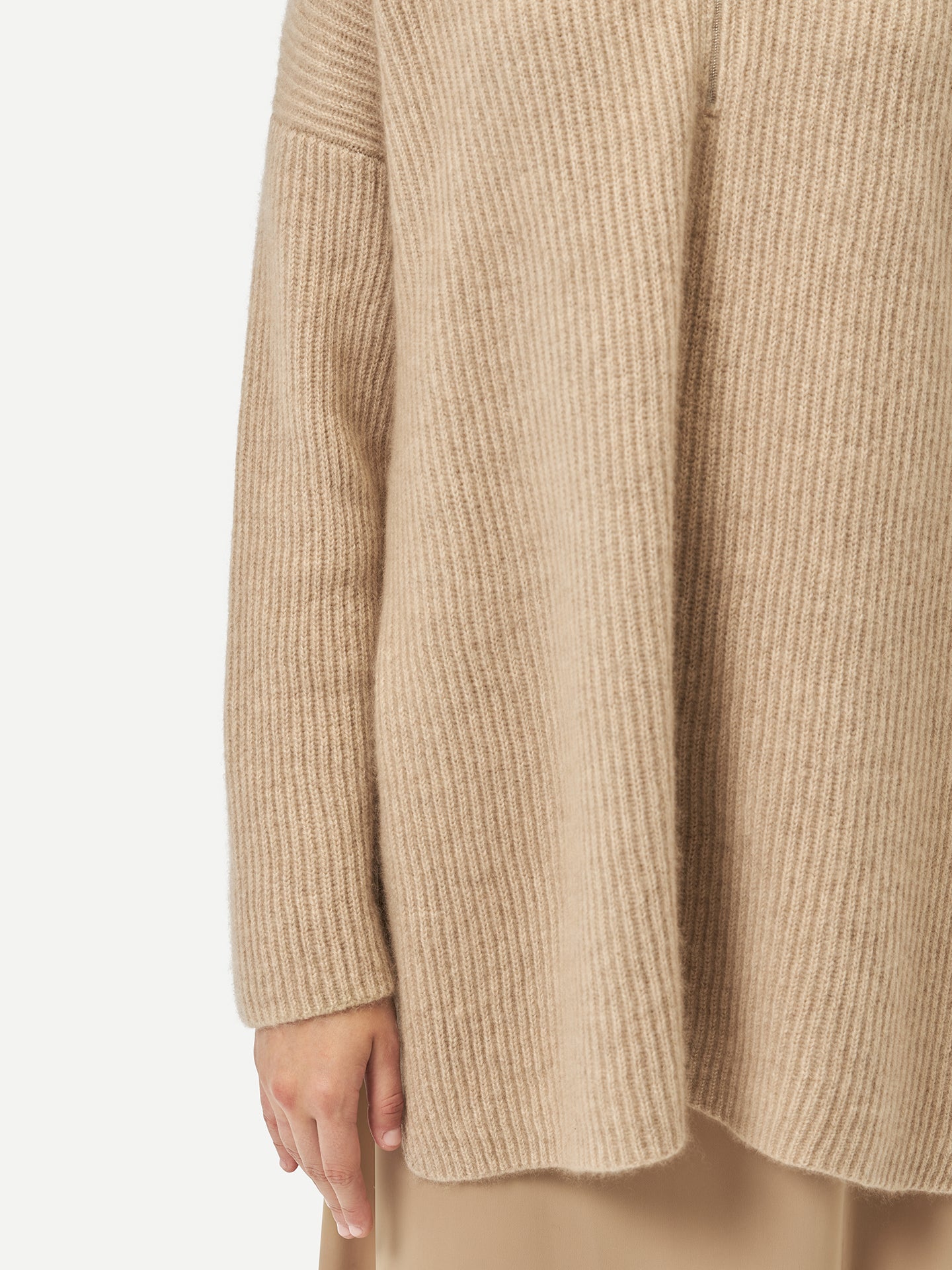 Organic Color Cashmere Quarter-Zip Sweater