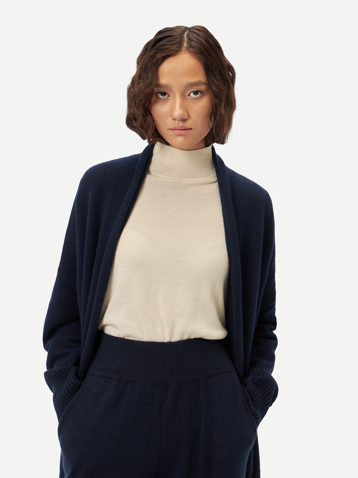 Cashmere Shawl-Collar Cardigan