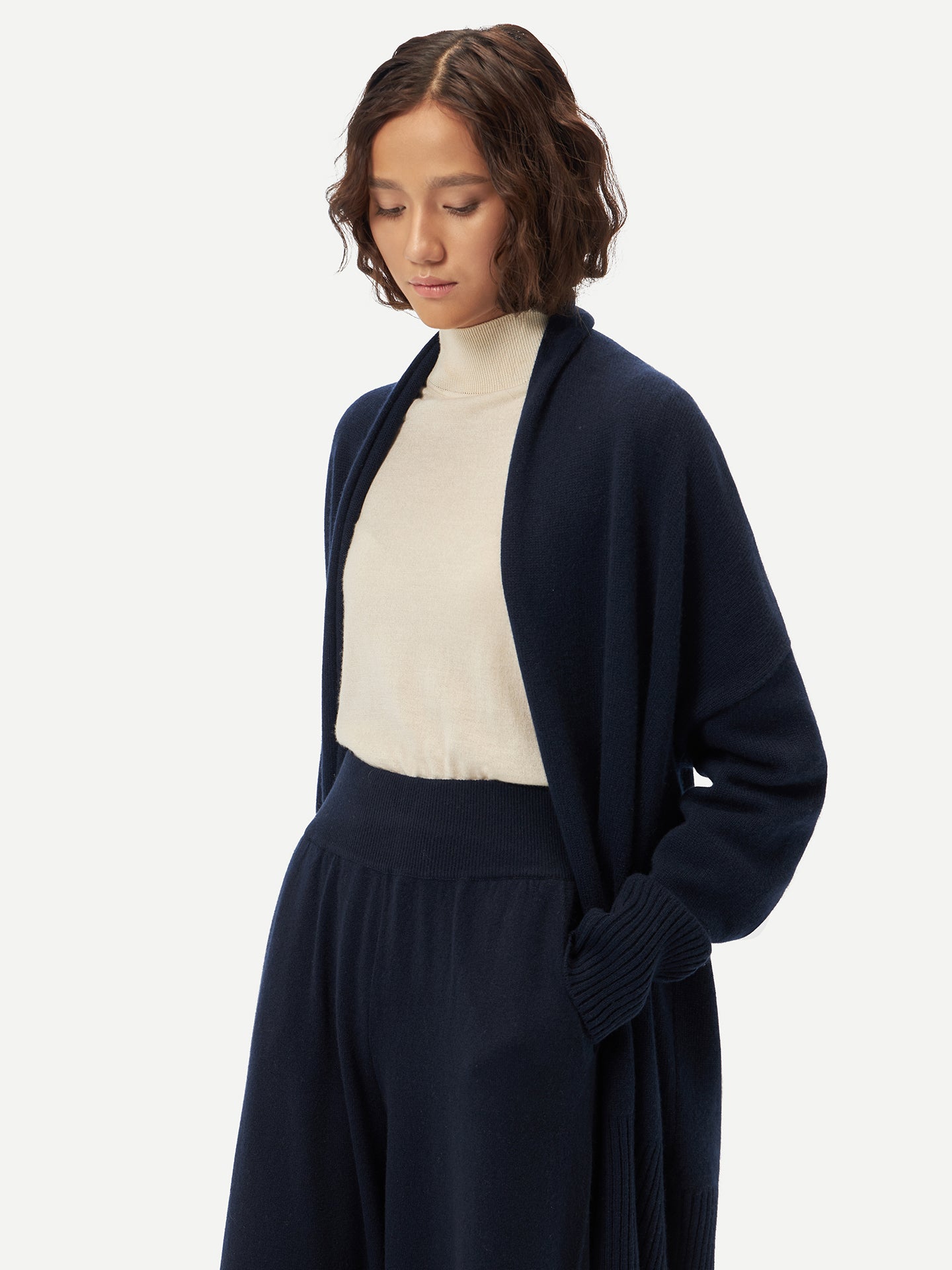 Cashmere Shawl-Collar Cardigan