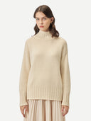Organic Color Cashmere Relaxed-Fit Turtleneck Off White - Gobi Cashmere #color_off-white