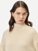 Organic Color Cashmere Relaxed-Fit Turtleneck Off White - Gobi Cashmere #color_off-white