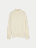 Organic Color Cashmere Relaxed-Fit Turtleneck Off White - Gobi Cashmere #color_off-white
