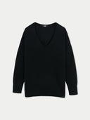 Relaxed-Fit Cashmere V-Neck Sweater Black - Gobi Cashmere #color_black