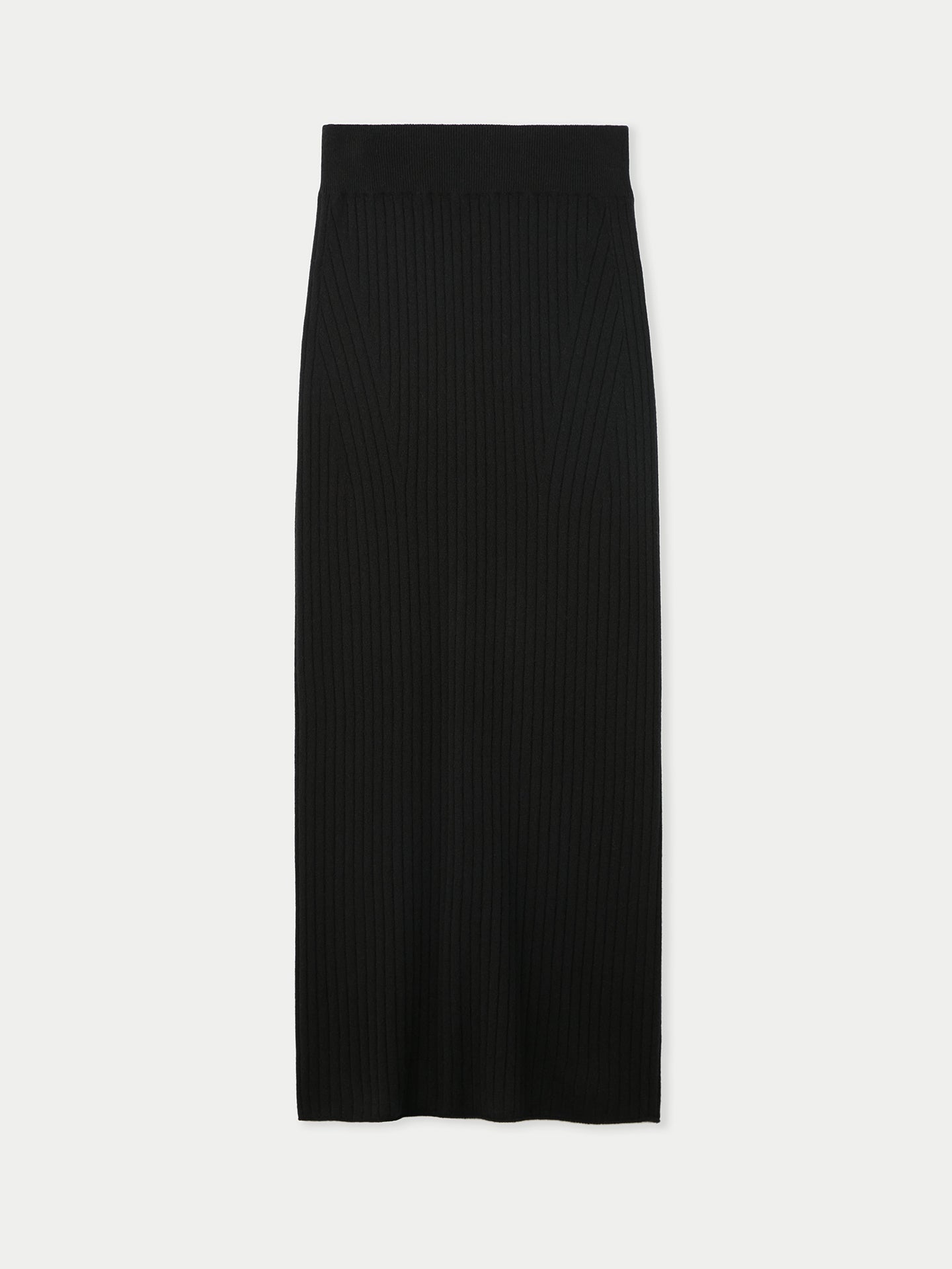 Women's Cashmere Midi Skirt Black - Gobi Cashmere