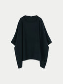 Boat-Neck Cashmere Poncho Black - Gobi Cashmere #color_black