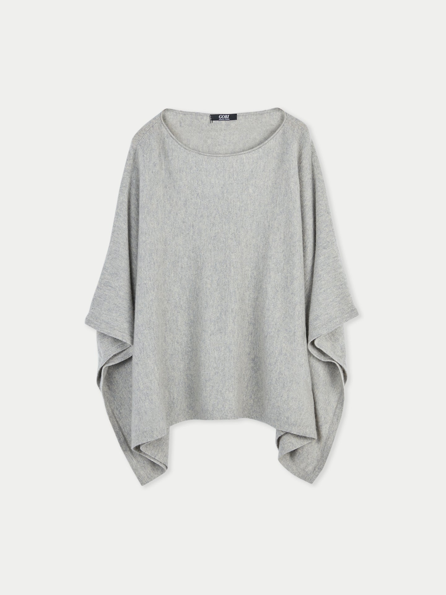 Women Boat-Neck Cashmere Poncho Dawn Blue - Gobi Cashmere 