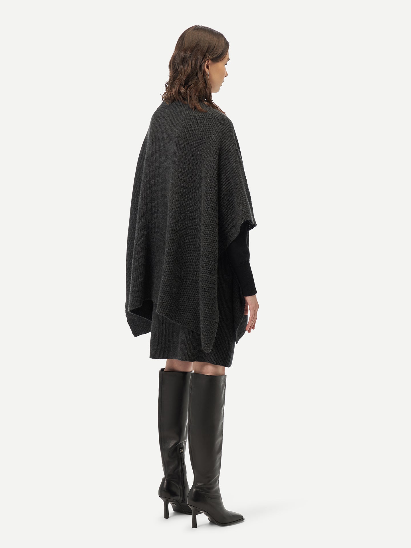 Rib-Knit Cashmere Poncho