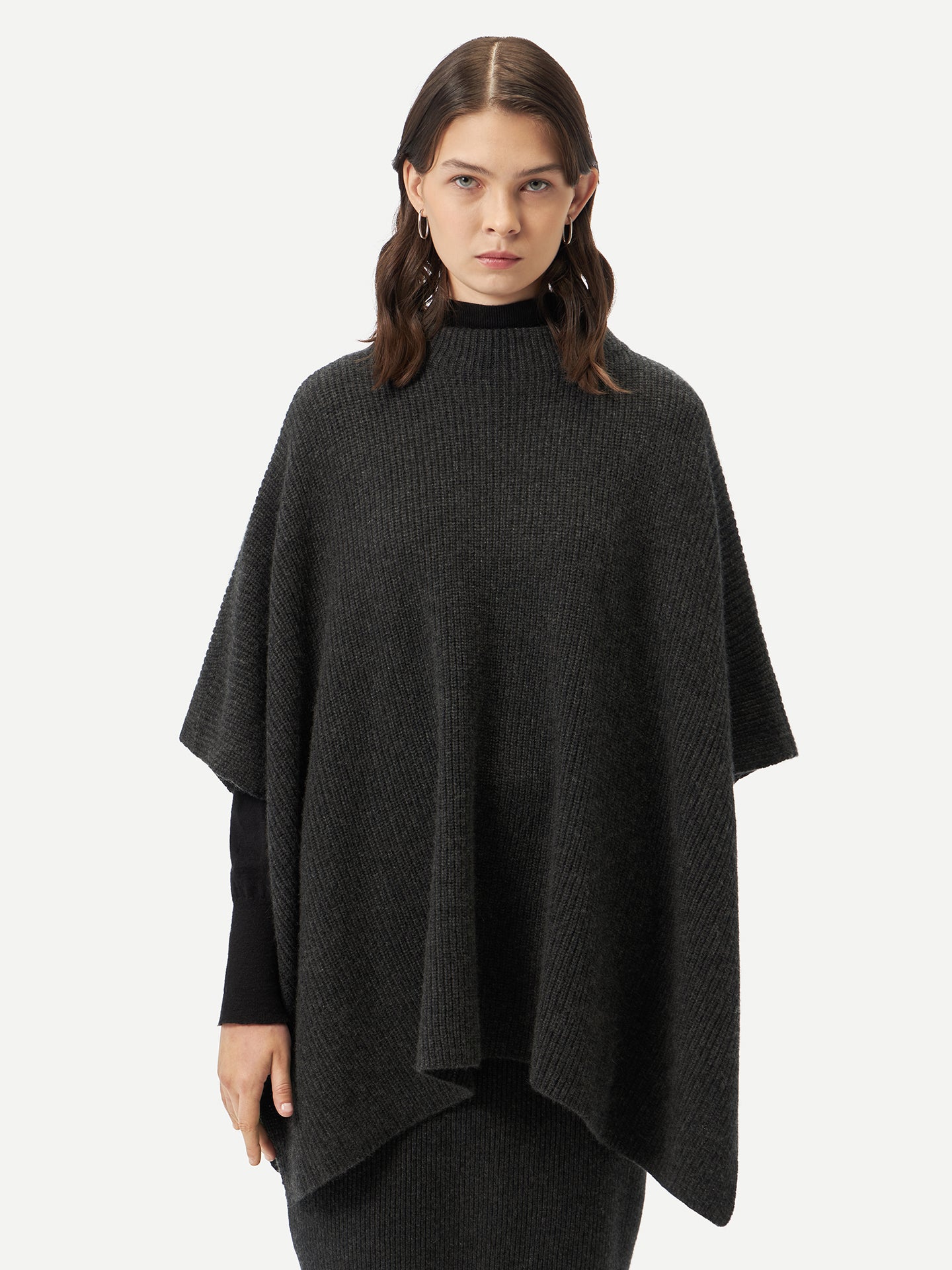 Rib-Knit Cashmere Poncho